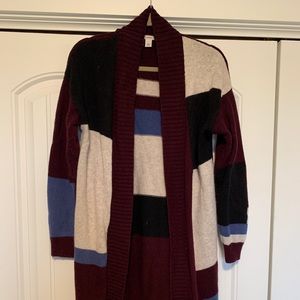 Knee length warm cardigan